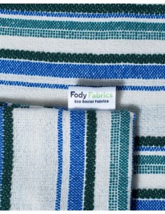 Shopper Bag Blue and Green Stripes 2