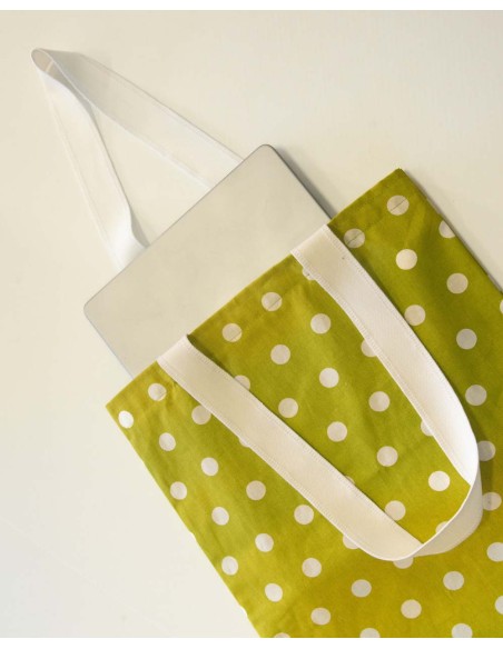 Shopper Bag Green - Polka Dot pattern