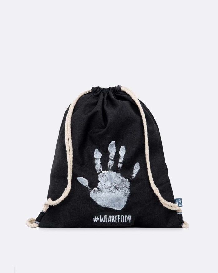 Zaino a Sacca Nero – Edizione “Mani”