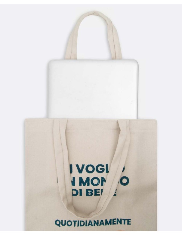 Shopper Bag Beige- "Quotidianamente"