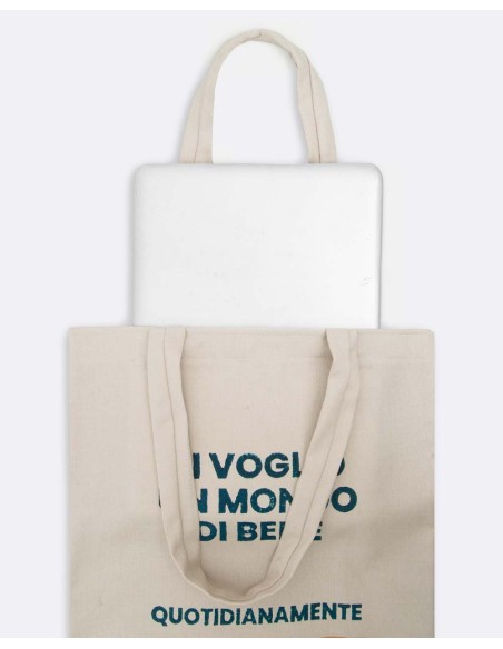 Shopper Bag Beige- "Quotidianamente"